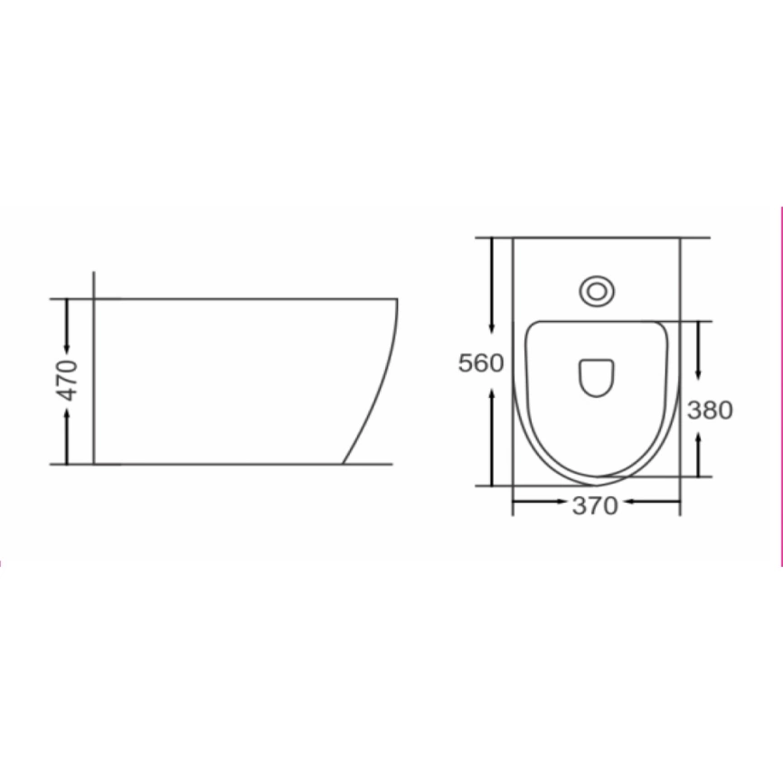 Биде напольное Santop ST-068, белое - схема