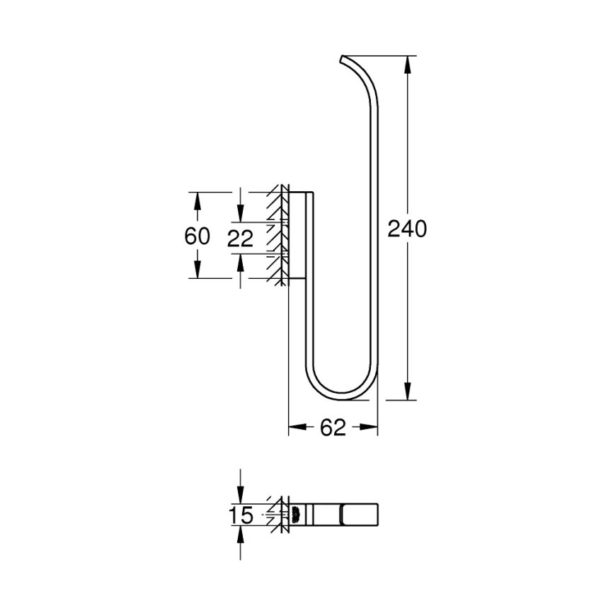 Держатель запасного рулона бумаги Grohe Selection 41067000 хром - схема