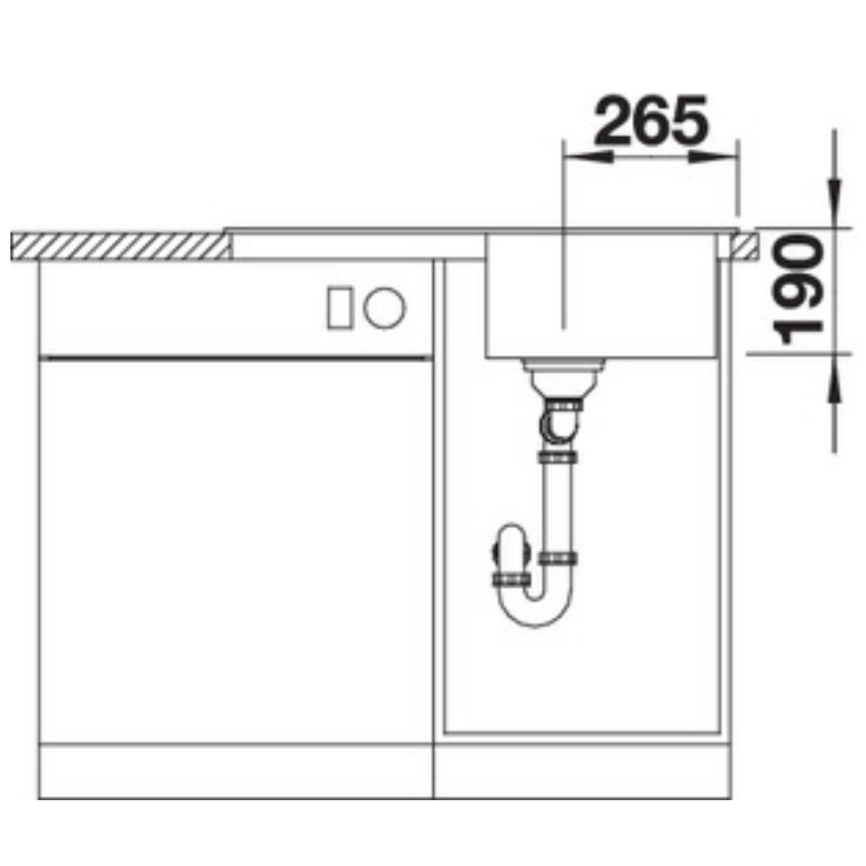 Мойка кухонная Blanco Sona 45 S, 525970 черный - схема 4