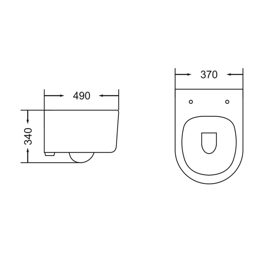 Комплект инсталляции Grohe Rapid SL 38772001 c кнопкой хром и подвесным унитазом Gromix GM-0204 с сиденьем - схема унитаза