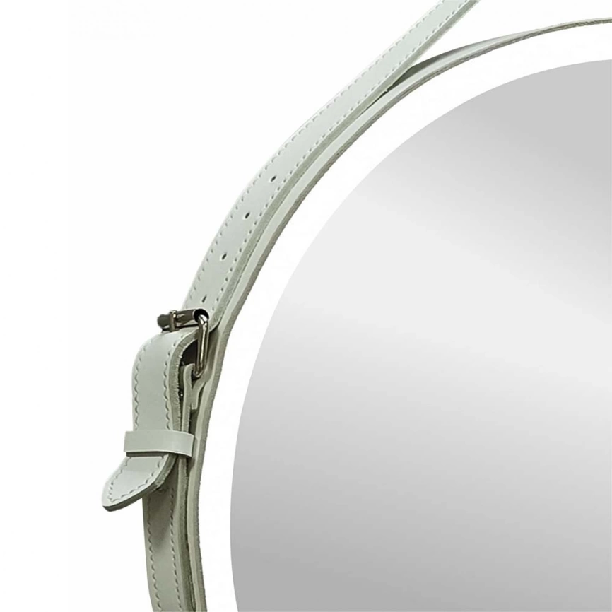 Зеркало навесное Continent Millenium White D650 c подсветкой на ремне из натуральной кожи - фото 2