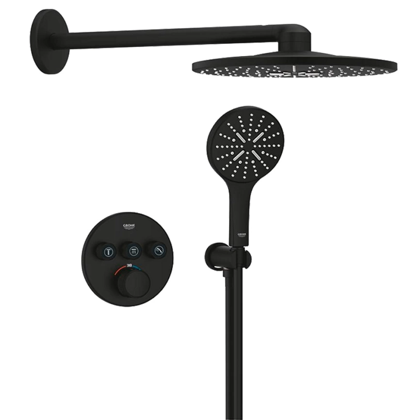 Душевой комплект Grohe Grohtherm SmartControl 34863KF0 черный с термостатом