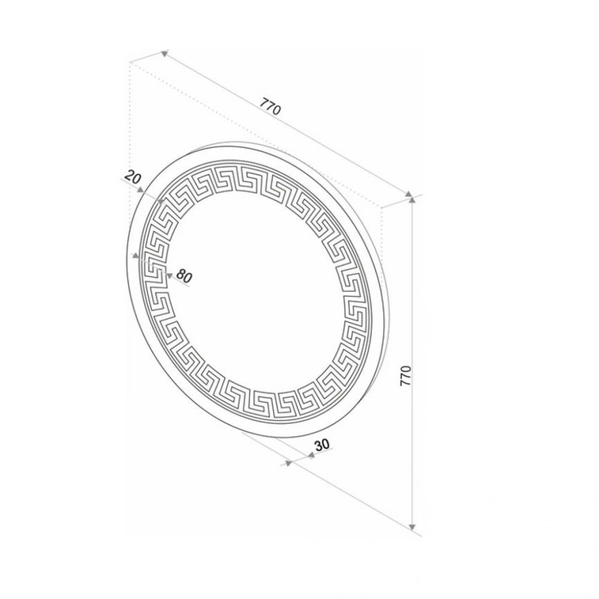 Зеркало навесное Continent Meander Led D770 c подсветкой - схема