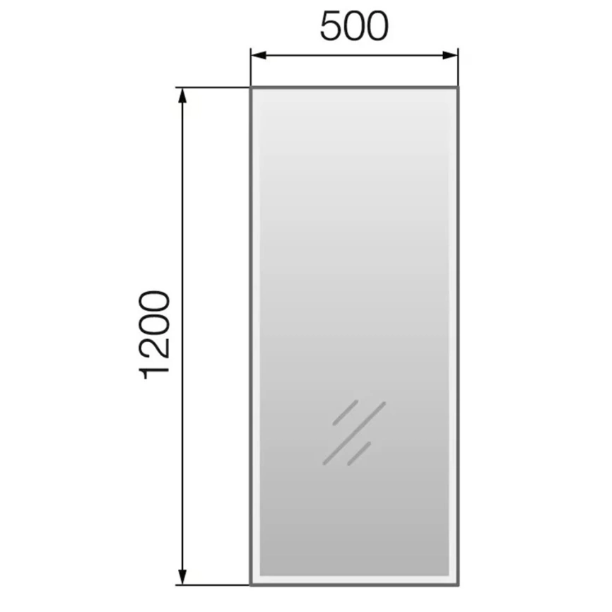 Зеркало навесное с подсветкой 1Marka Stella 50, 1200x500 - схема