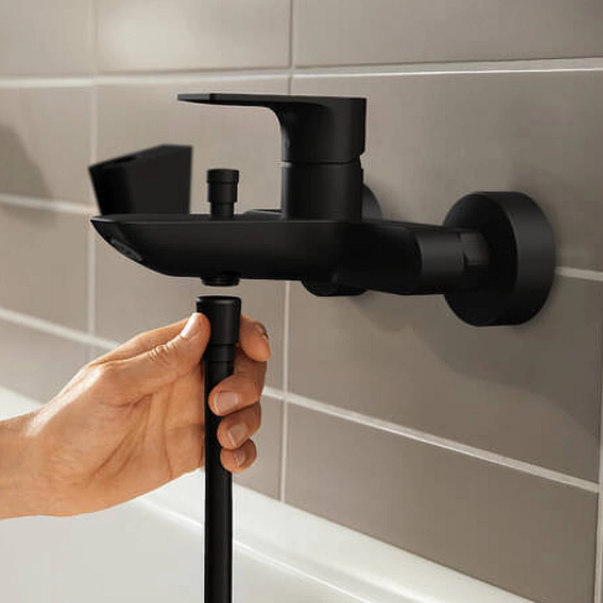 Смеситель для ванны Hansgrohe Rebris E 72450670, черный - фото 2