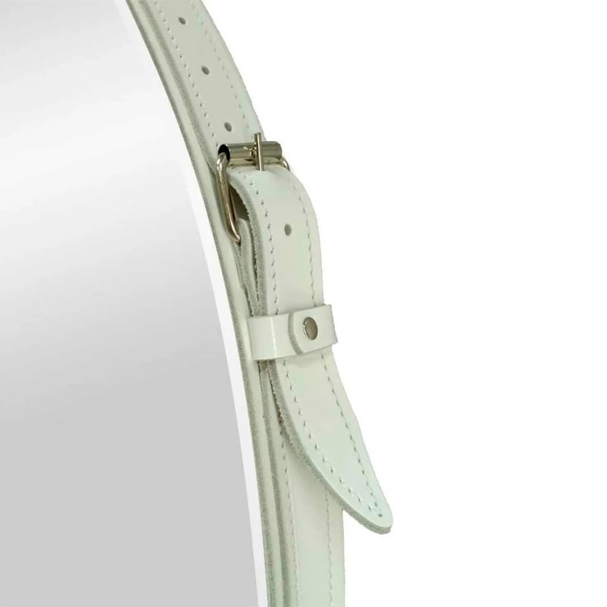 Зеркало навесное Continent Ритц D 650 на ремне из кожи белого цвета - фото 1