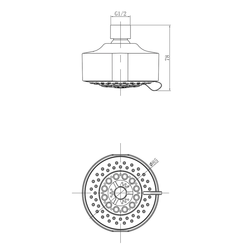 Лейка для верхнего душа Lemark LM8041C, хром - схема