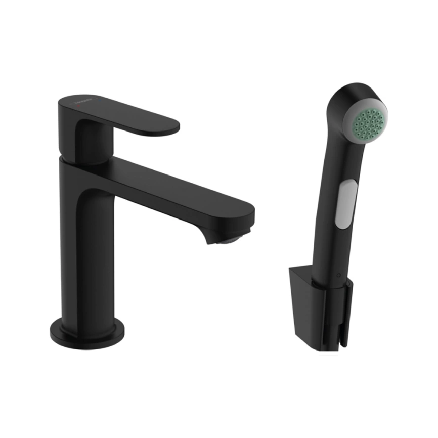 Смеситель для раковины Hansgrohe Rebris S 72215670 с гигиеническим душем, черный
