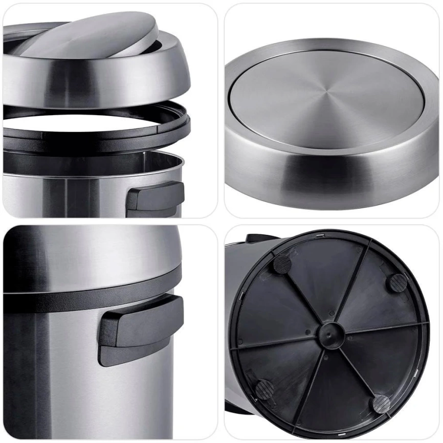 Урна для мусора Breez WB-2165 стальная с крышкой на 65 литров - фото 5