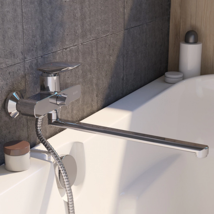 Смеситель для ванны IDDIS Stone, хром с длинным изливом STOSB00i10WA - фото 1
