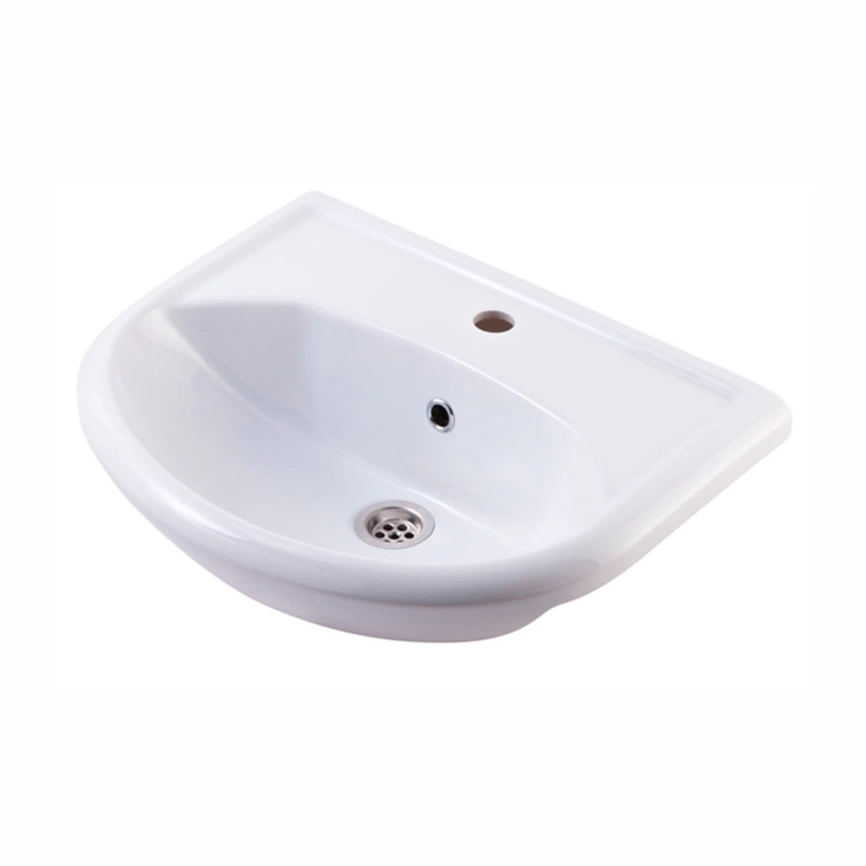 Тумба с раковиной напольная Cetus Элара 55 белая/черная - фото раковины