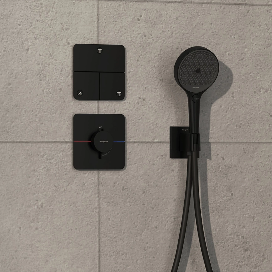 Смеситель для душа Hansgrohe ShowerSelect Comfort Q 15588670 с термостатом черный - фото 1