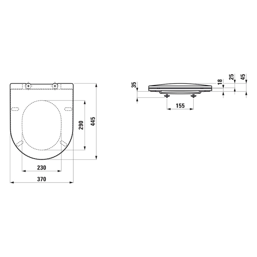 Сиденье для унитаза Laufen Pro Slim 8989660000001 с микролифтом - схема