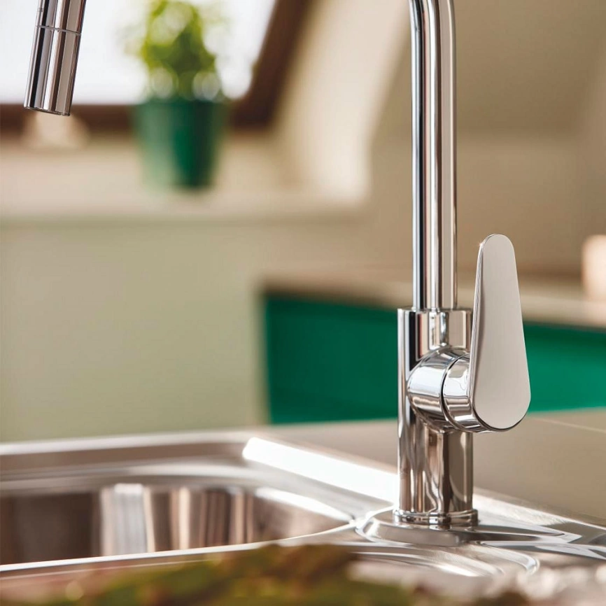 Смеситель для кухни Grohe BauCurve 30547000 с вытяжным изливом, хром - фото 6