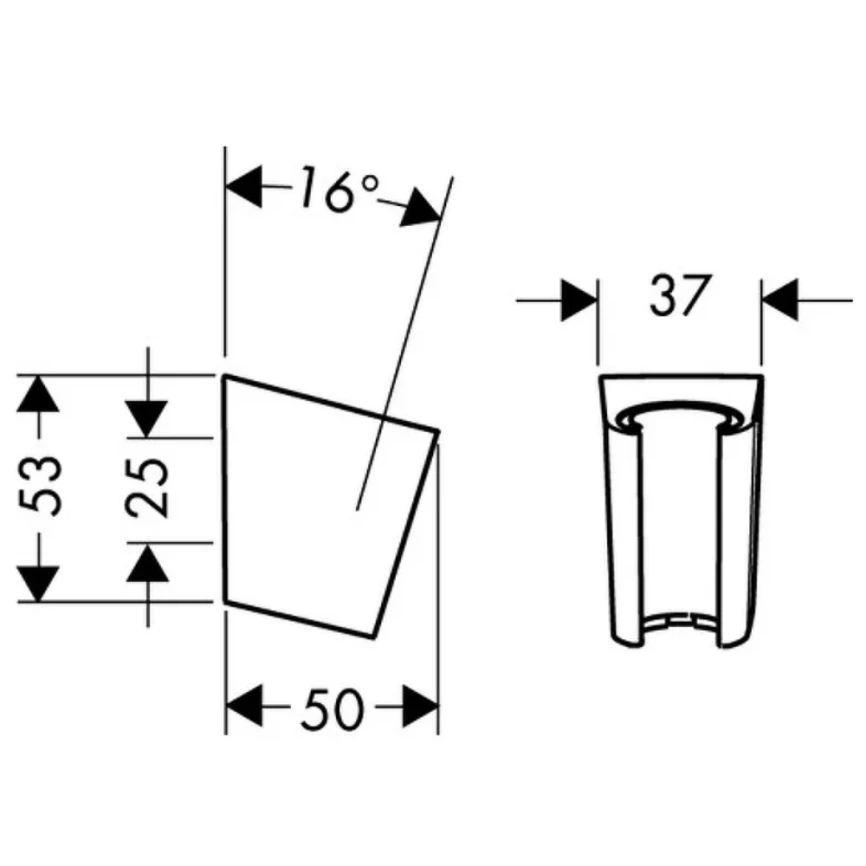 Настенный держатель для душевой лейки Hansgrohe Porter S 28331140 бронза - схема