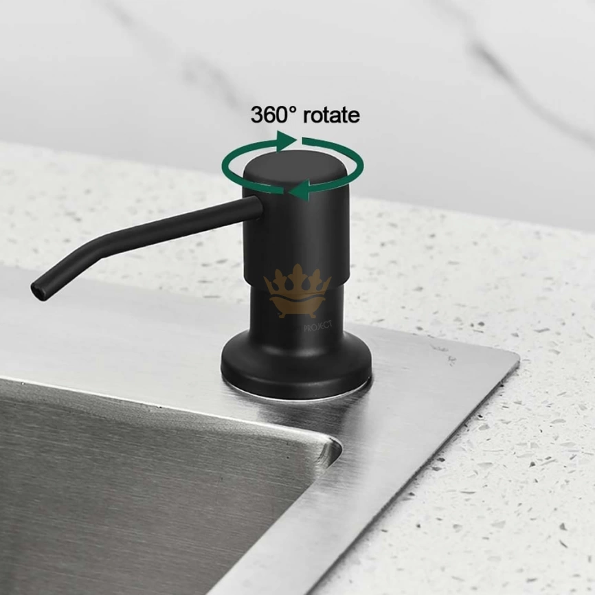 Дозатор для кухонной мойки врезной Gama GM350B, черный - фото 2