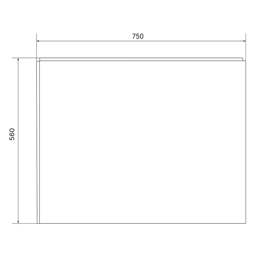 Экран под ванну торцевой Marka One Flat 75 L, левый, белый - схема