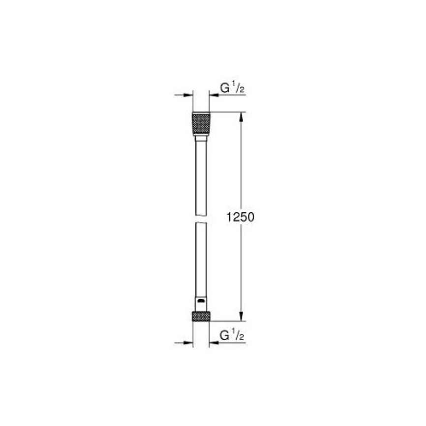 Шланг душевой Grohe Silverflex Longlife 26335000 из ПВХ, длиной 1,25 метра - схема