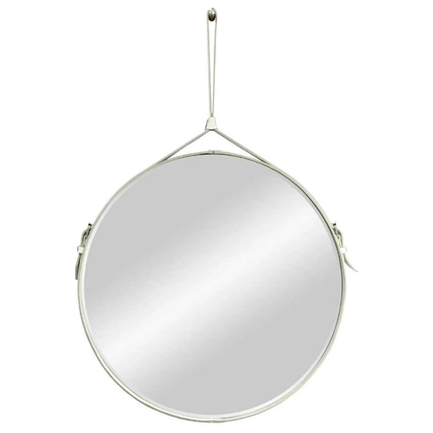 Зеркало навесное Continent Ритц D 650 на ремне из кожи белого цвета