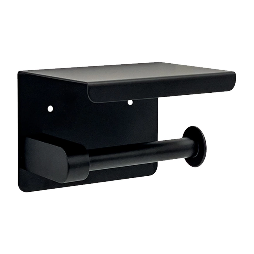 Бумагодержатель Hans H70.2803 с полочкой черный