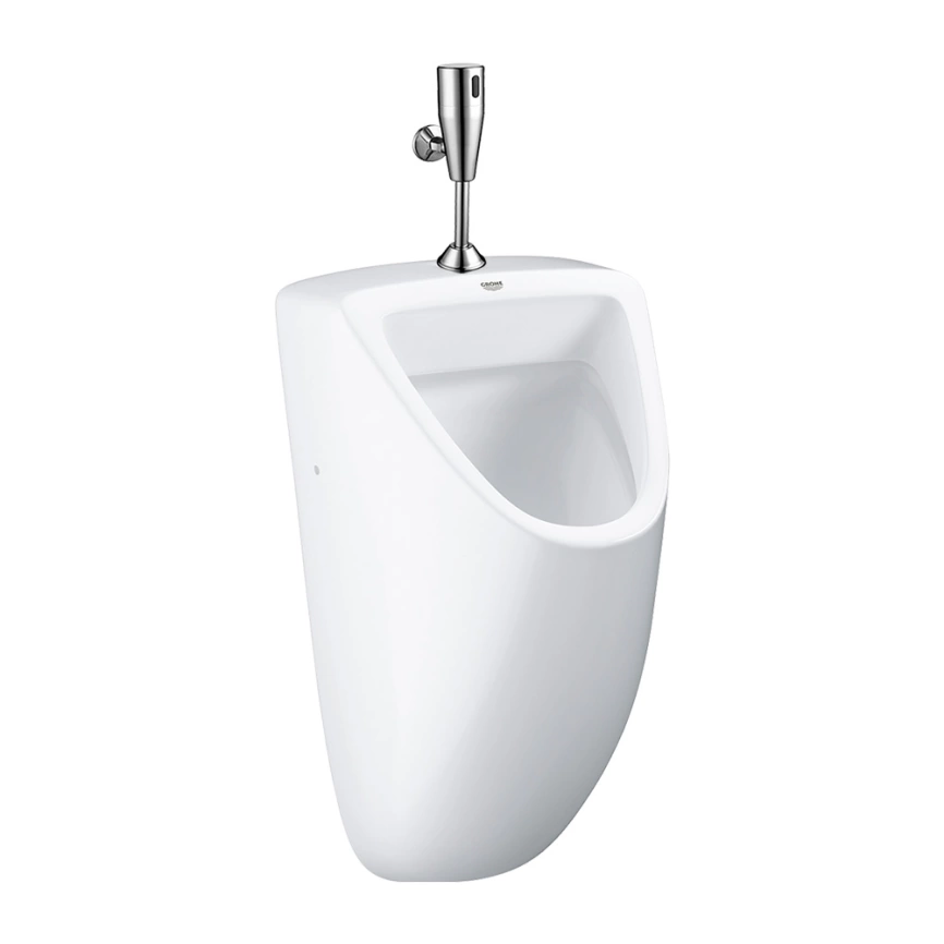 Писсуар настенный Grohe Bau Ceramic 39439000 с сенсорным краном LM4654CE и сифоном A45B