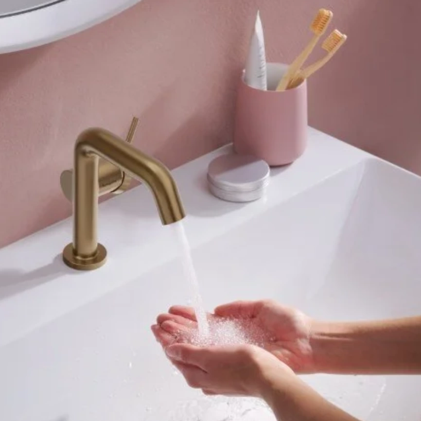 Смеситель для раковины Hansgrohe Tecturis S 73323140, бронза - фото 1