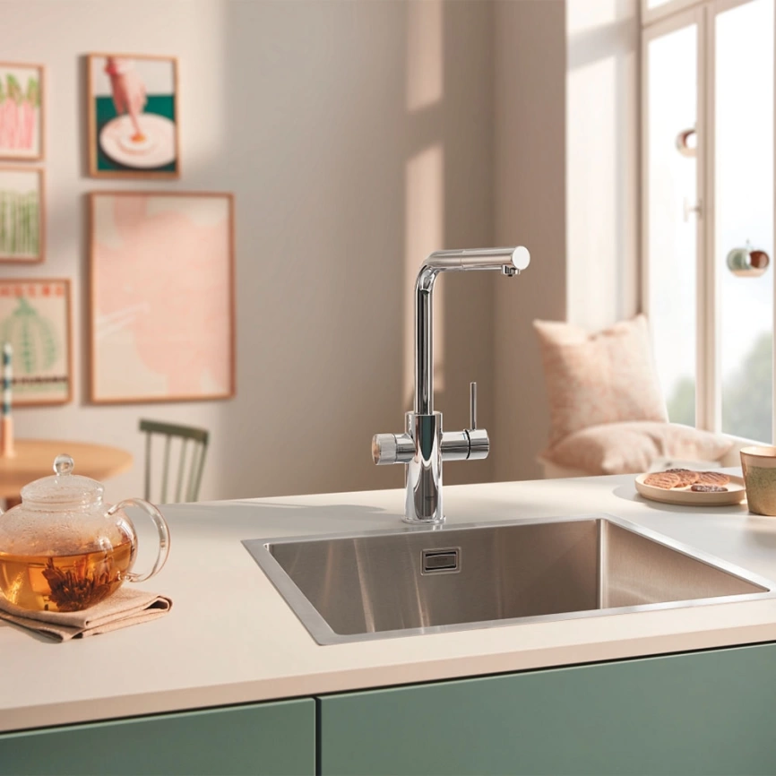 Смеситель для кухни Grohe Minta Blue Pure 30590000, хром с вытяжным изливом - фото 4
