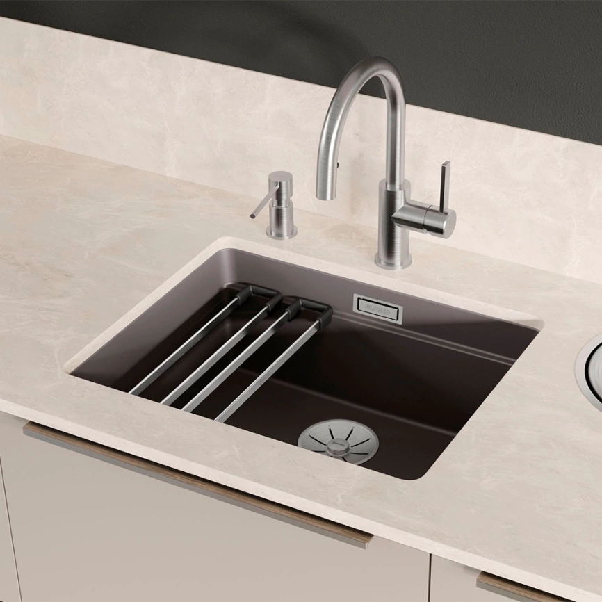 Мойка кухонная керамическая Blanco Etagon 500-U 525155 черная - фото 1