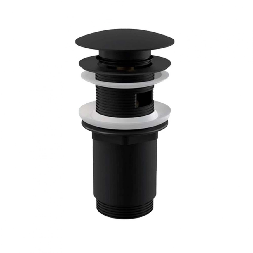 Донный клапан для раковины Alcaplast A392 Black черный, click-clak с большой крышкой
