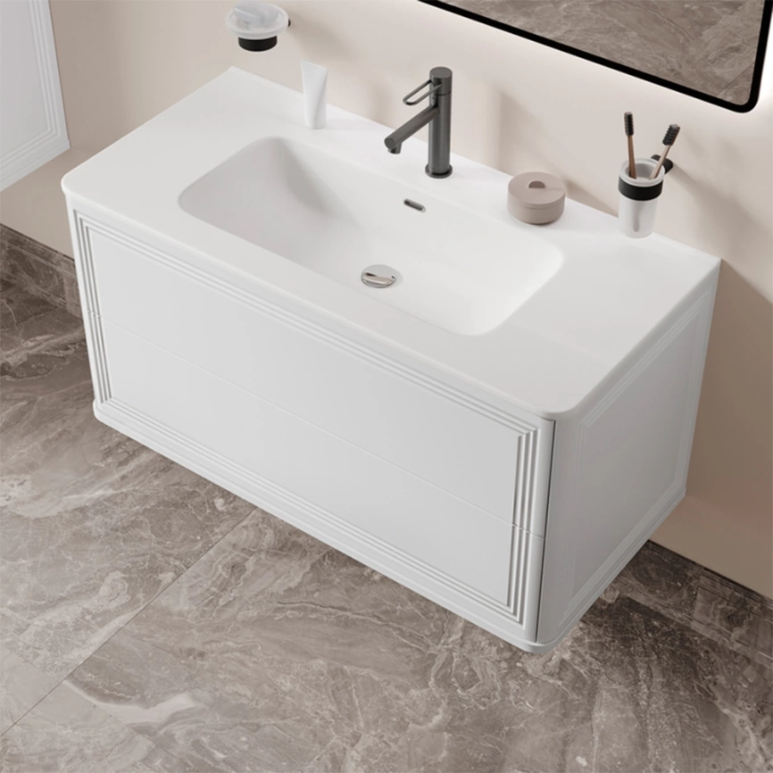 Тумба с раковиной подвесная Iddis Oxford Neo 100 OXN10W0i95K белая - фото 1