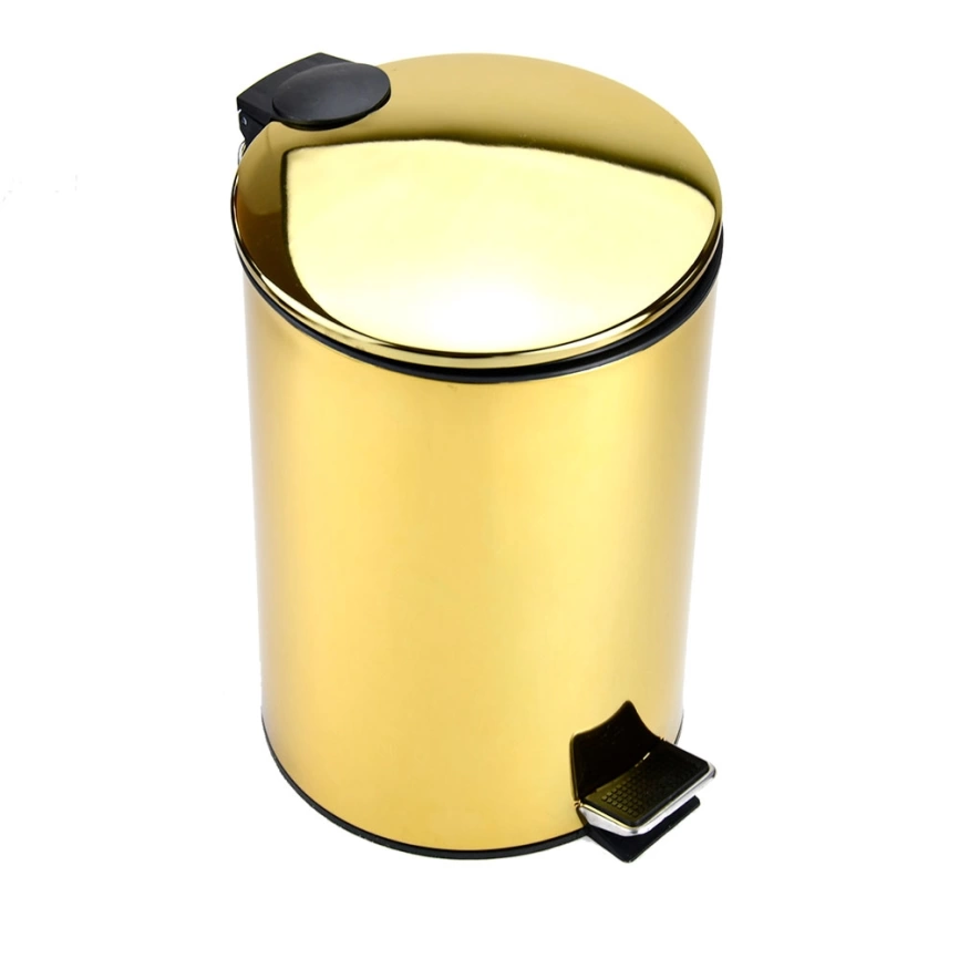 Мусорное ведро WBR077L07 с крышкой на 7 литров, золотистое
