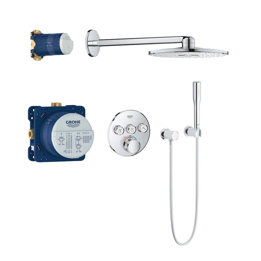 Душевой комплект Grohe Grohtherm SmartControl 34705000 хром с термостатом - фото 1