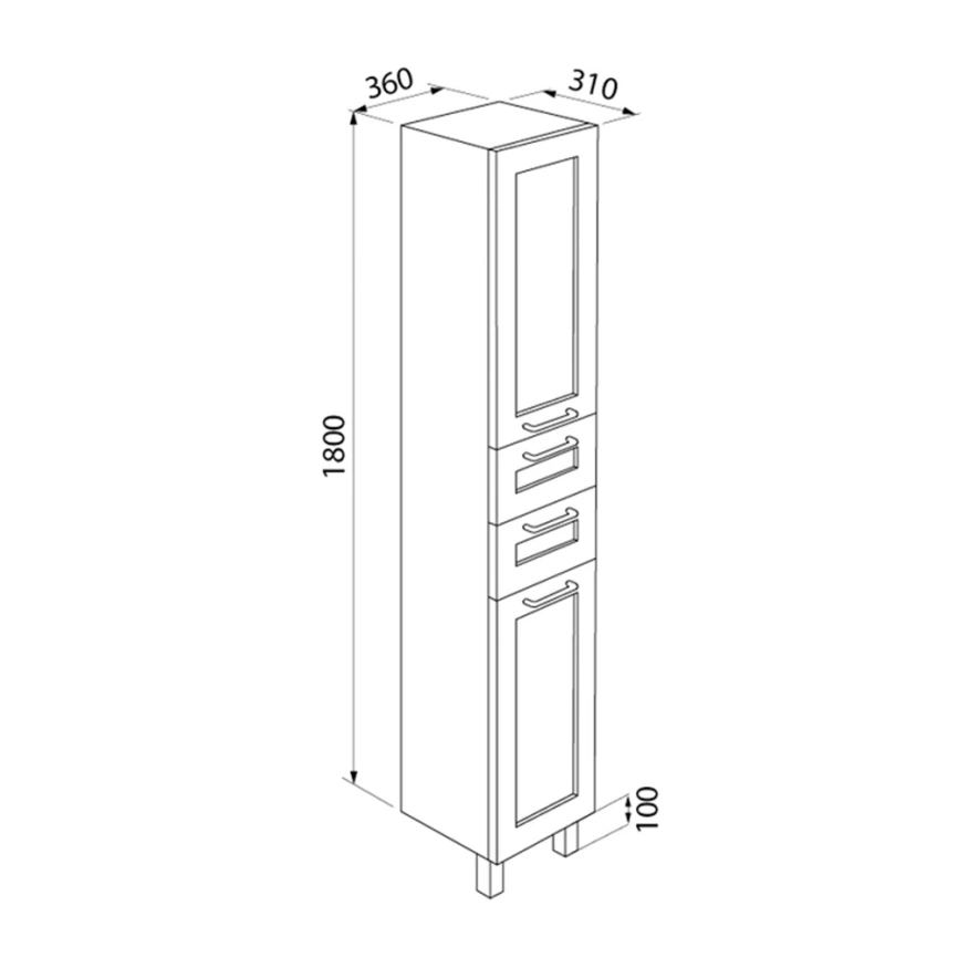 Шкаф-пенал напольный Iddis Sena 36 SEN3600i97 - схема