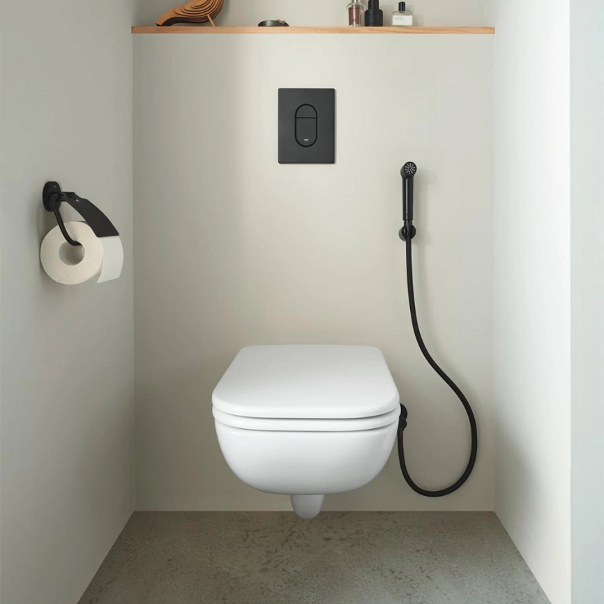 Лейка с гигиеническим душем Grohe Tempesta-F 1025302431 настенным держателем и шлангом, черная - фото 2