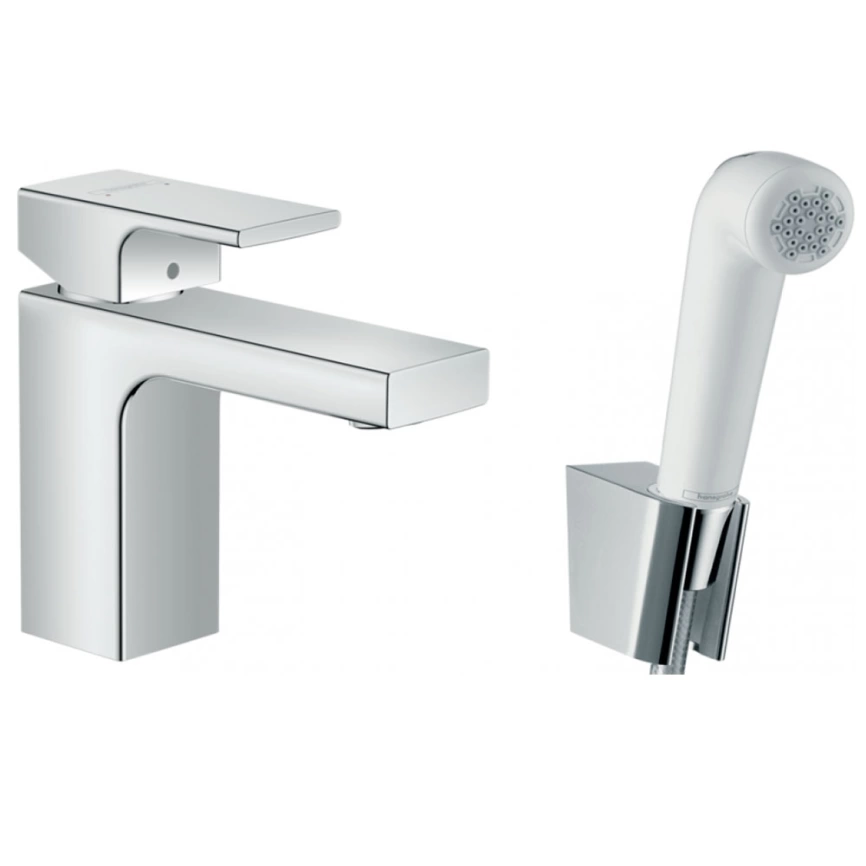Смеситель для раковины Hansgrohe Vernis Shape 71216000 с гигиеническим душем