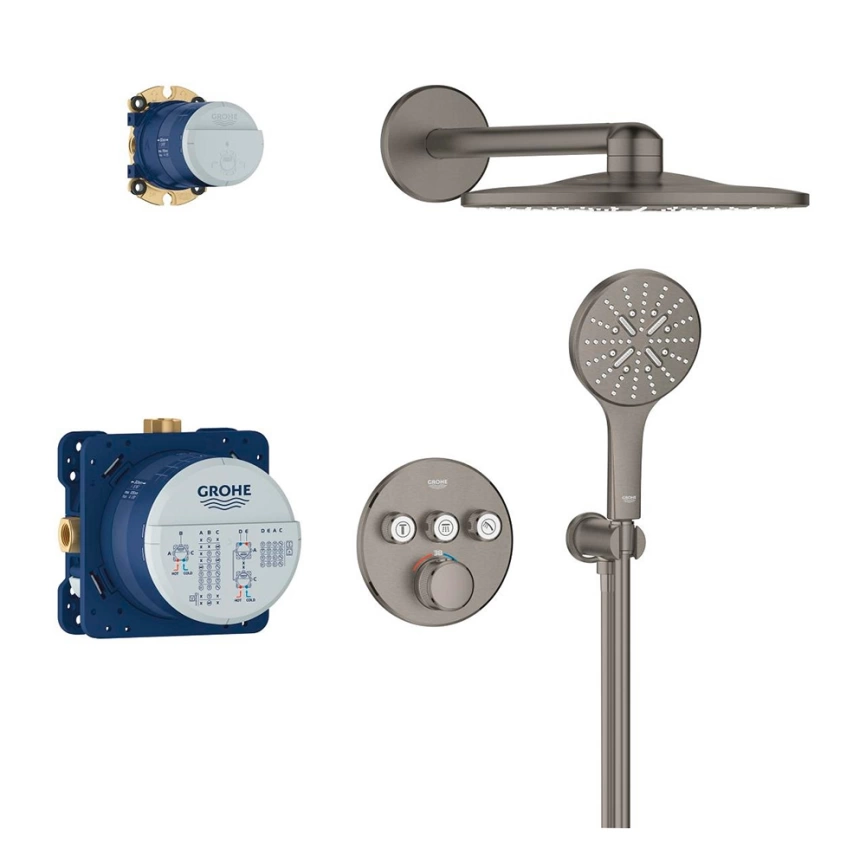 Душевой комплект Grohe Grohtherm SmartControl 34863AL0 графит с термостатом - фото 2