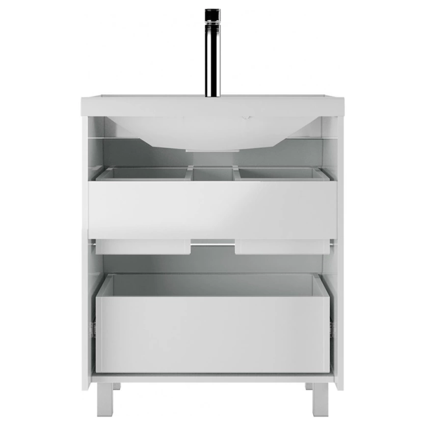 Тумба с раковиной напольная Айсберг Ева 70 белая - фото 3