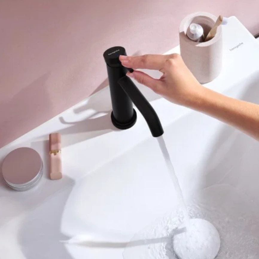 Смеситель для раковины Hansgrohe Tecturis S 73314670, черный - фото 2