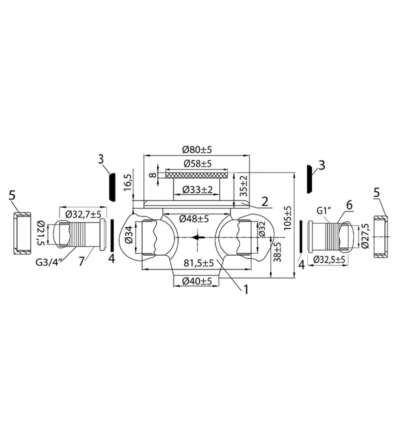 Кран смывной напольный для чаши генуя Varion 8493990 - схема
