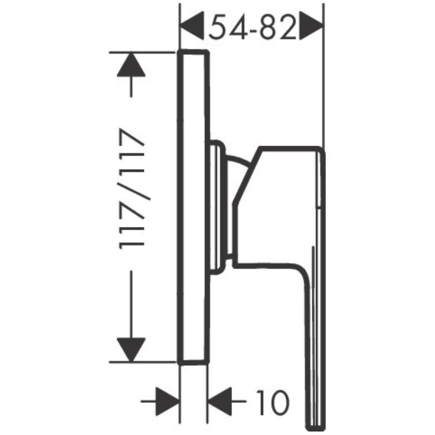 Смеситель для душа Hansgrohe Vernis Shape 71662000, хром - схема