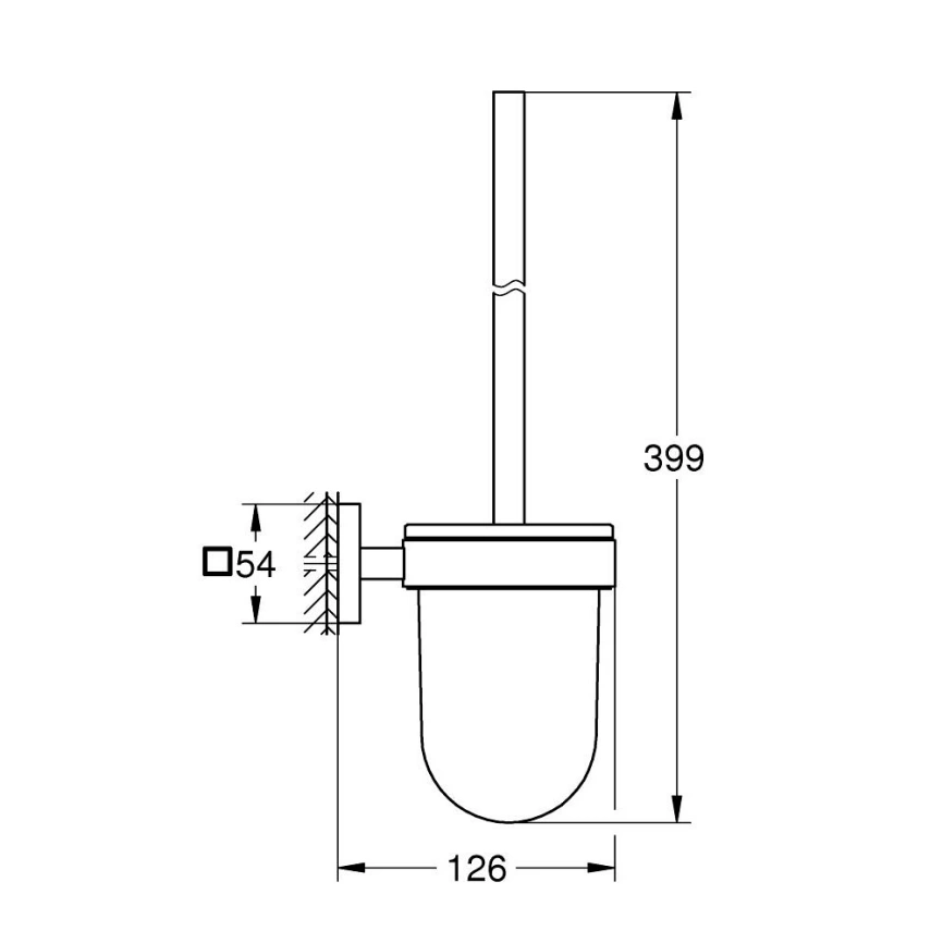 Ерш туалетный Grohe Start Cube 40977DC0 сталь подвесной - схема