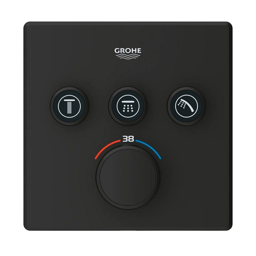 Внешняя часть смесителя для душа Grohe Grohtherm SmartControl 102167KF00 черный - фото 2