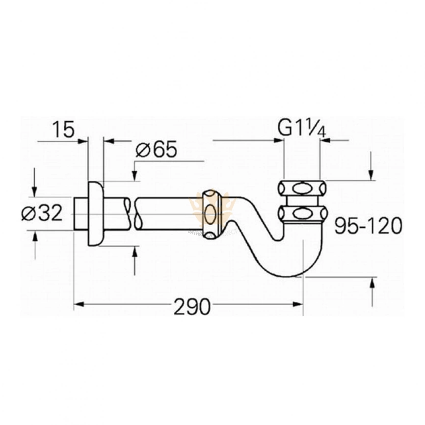 Сифон для раковины Grohe 1 1/4, хром 28926000 - схема