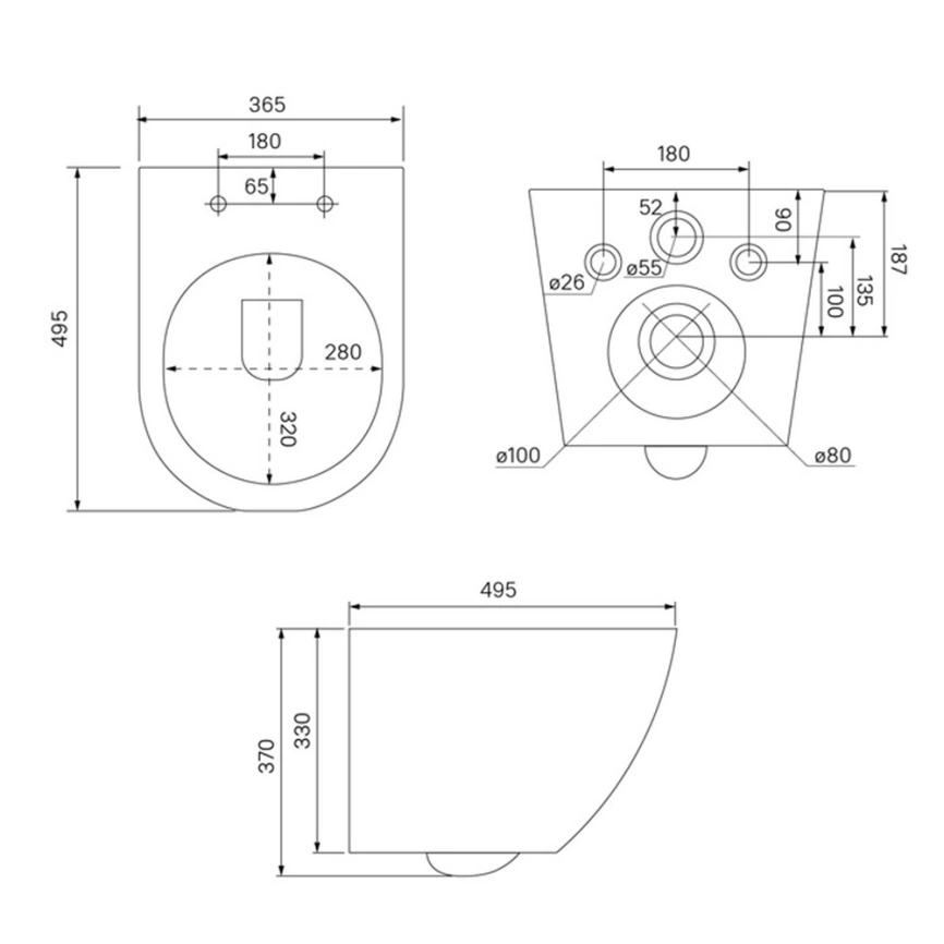 Комплект инсталляции Grohe Rapid SL 38772001 c кнопкой хром и подвесным унитазом Iddis Blanco Q BLQRDSEI25 с сиденьем - схема унитаз