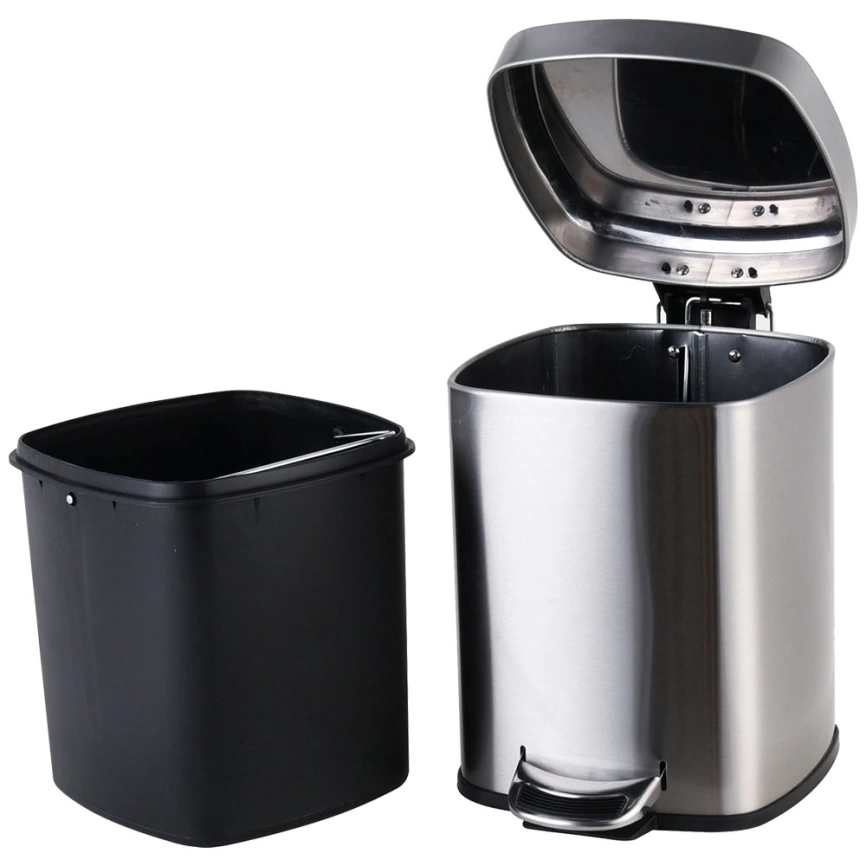 Мусорное ведро WBS022 с крышкой на 3 литра, хром - фото 1
