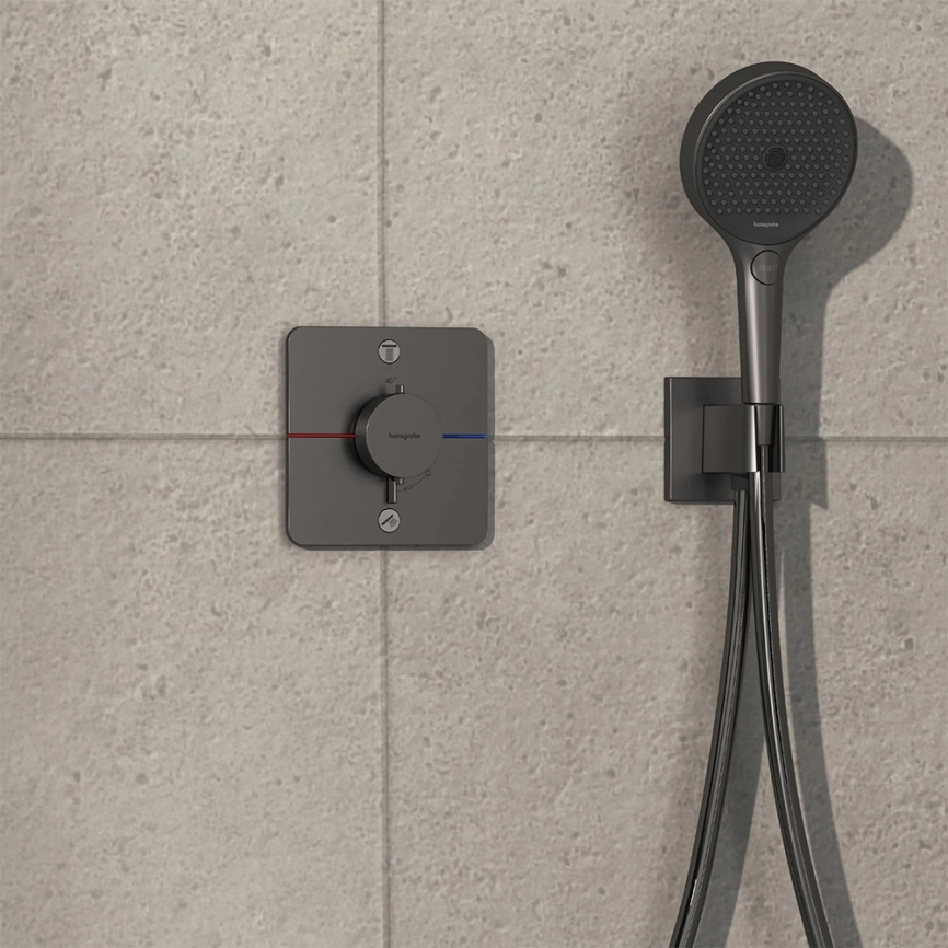Смеситель для душа Hansgrohe ShowerSelect Comfort Q 15583340 с термостатом графит - фото 1