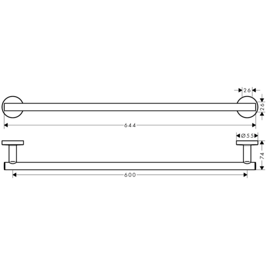 Полотенцедержатель Hansgrohe Logis Universal 41716000, хром - схема