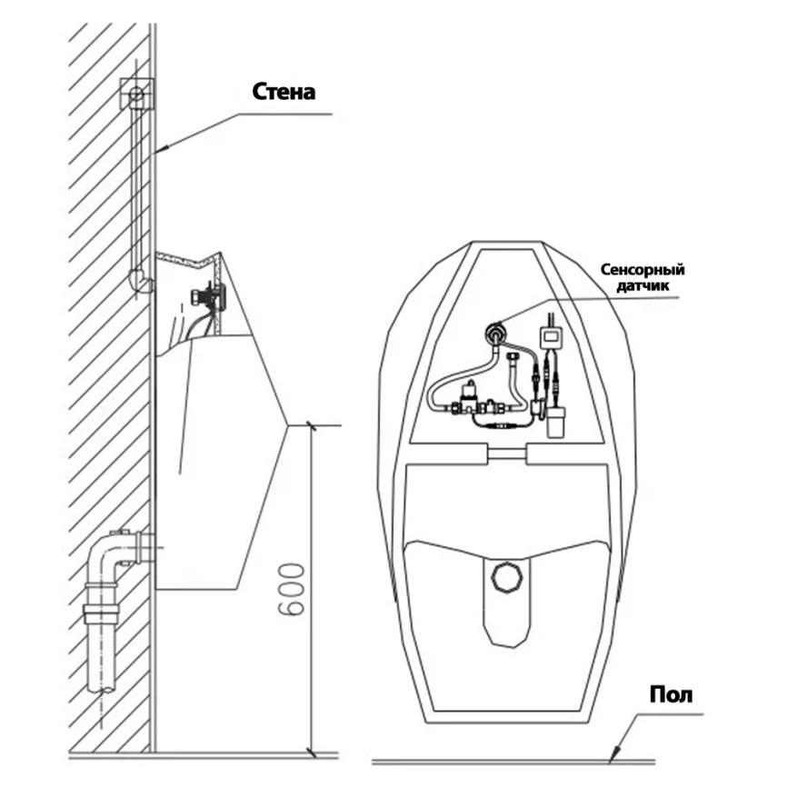 Смывное устройство для писсуара BPF-71D сенсорное - фото 3