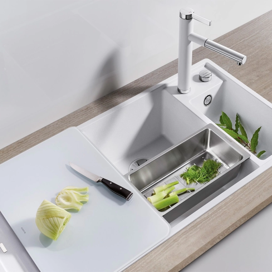 Мойка кухонная Blanco Axia III 6 S 524657 левая белая - фото 3