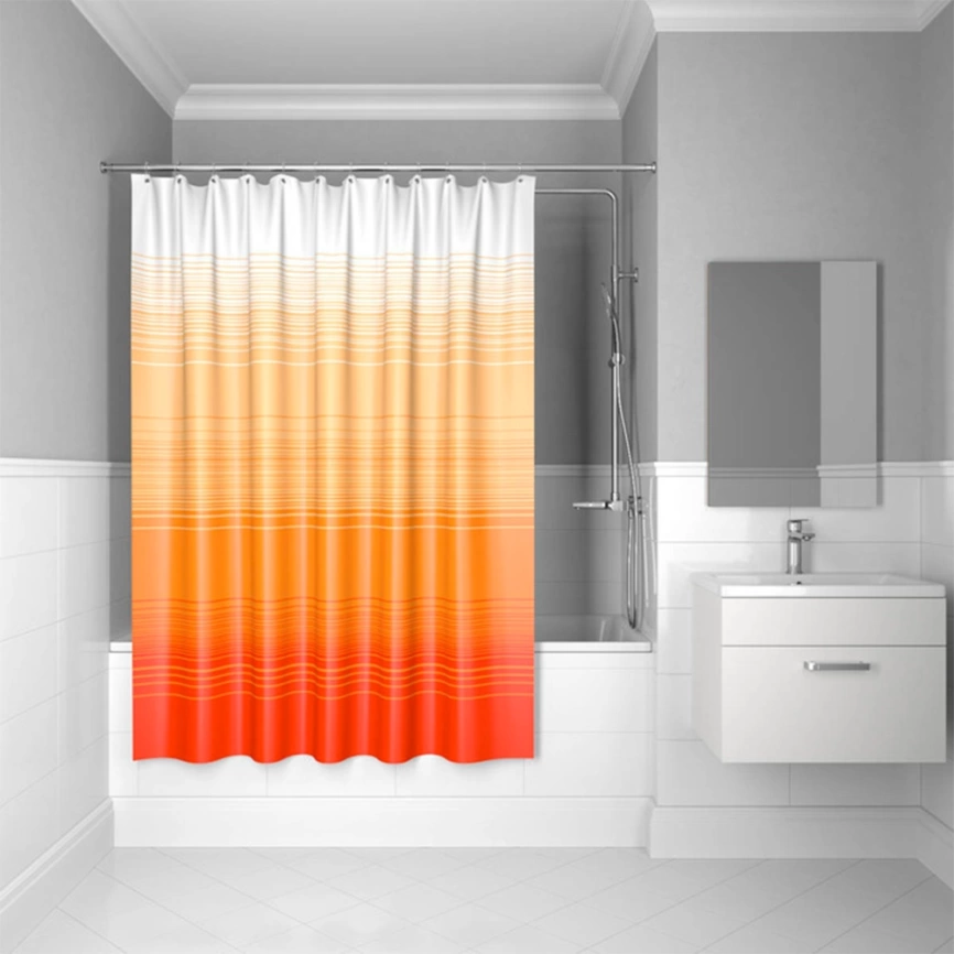 Штора для ванной 200x200 Iddis Orange Horizon 300P20RI11 оранжевая